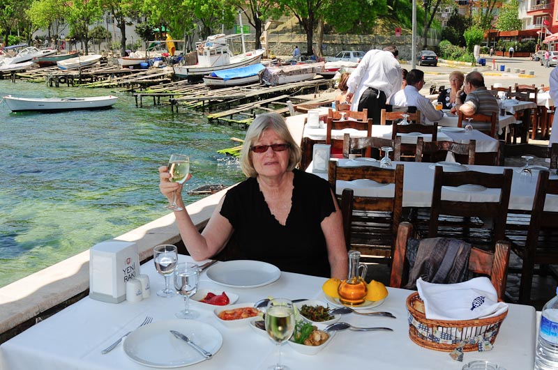 Seafood lunch at Rumeli Kavagi on the Bosphorus