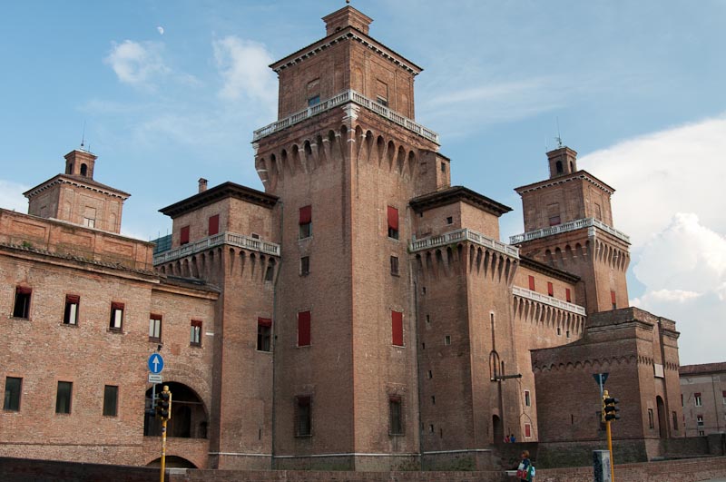 Castello Estense towers over the city centre