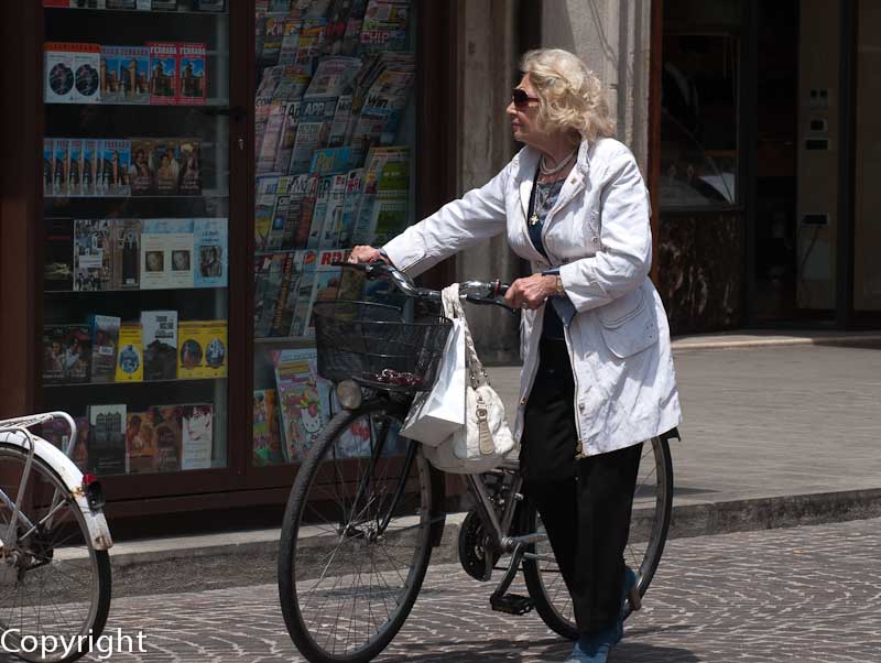Cyclists in Ferrara, Italy