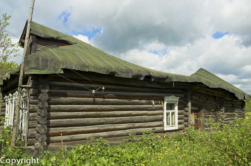 Log cabin in a Russian villages