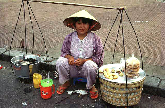 Saigon street vendor, Vietnam