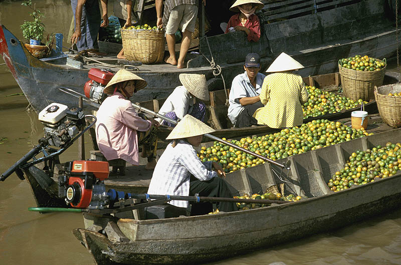 Floating market at Cai Rang