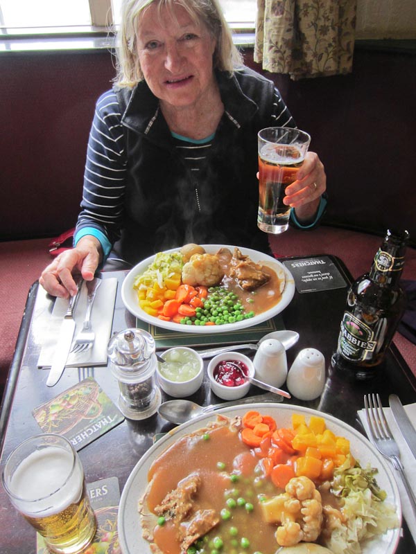 Pub lunch after a brisk walk along the canal towpaths