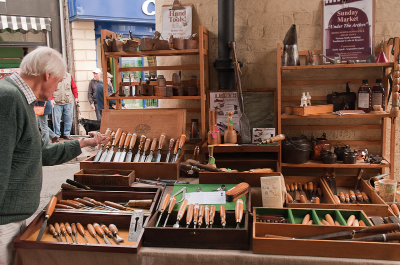 Vintage tools for sale at the Friday market, Bridgnorth
