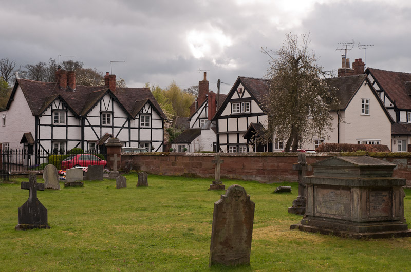 Tudor houses at Ombersley, north of Worcester