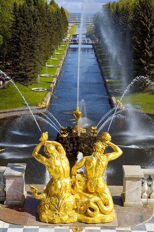 Fountains at the Peterhof or Petrodvorets