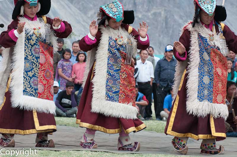 Ladakhi dancers perform at a carnival in Hunder