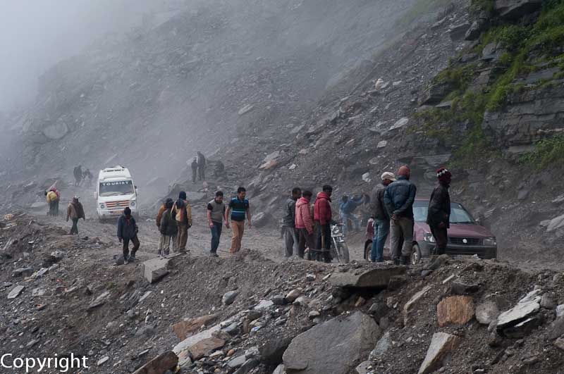 The dreaded Rohtang La, a high pass notorious for landslips and washaways