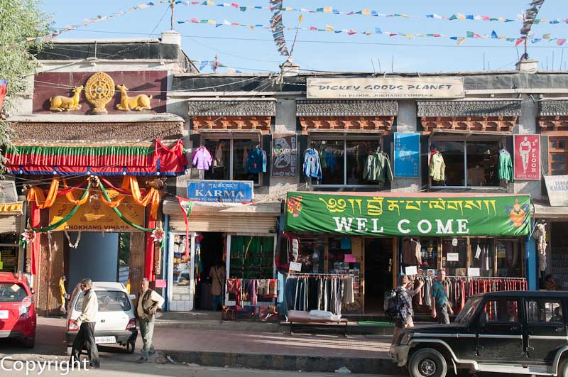A busy stretch of the Main Bazaar, Leh