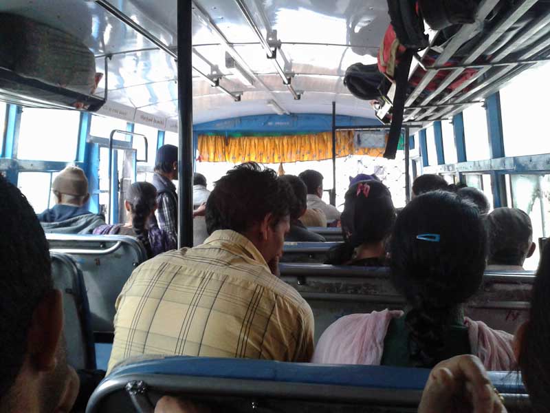 India: Bus interior, Himachal Pradesh