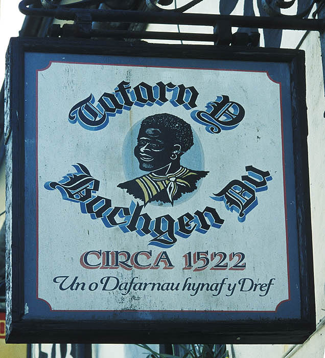 Sign of the Black Boy public house, Caernarfon, North Wales, UK