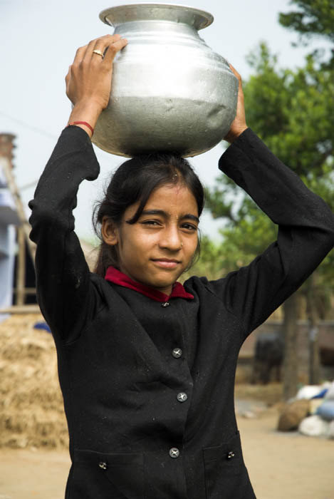 Farm girl with water pot, Kumaon