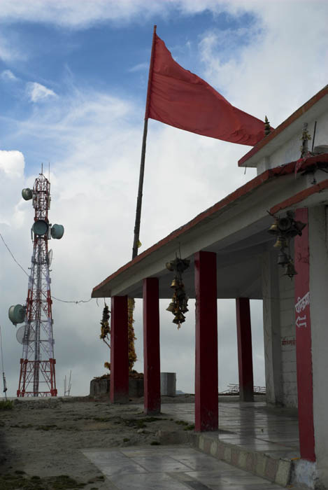 Surkanda Devi Temple and telecommunications  tower at 3,000 metres ASL