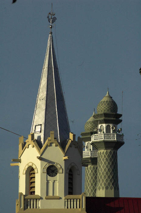 Church and mosque, Malang