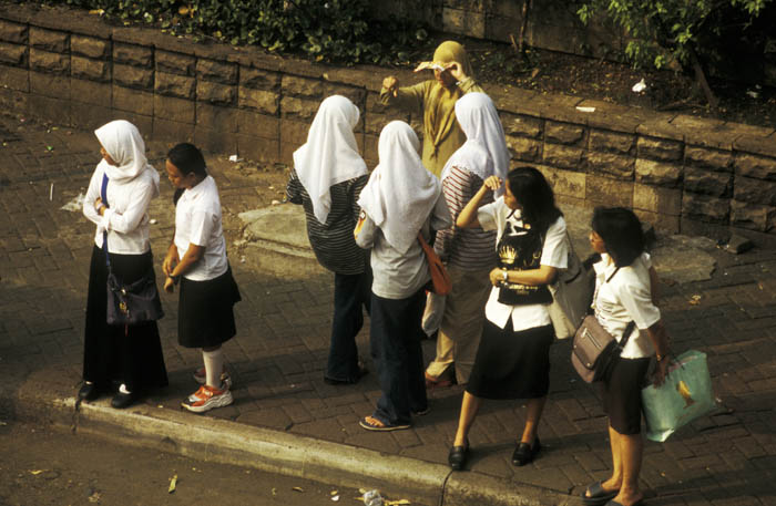 Commuters waiting gat Blok M, South Jakarta