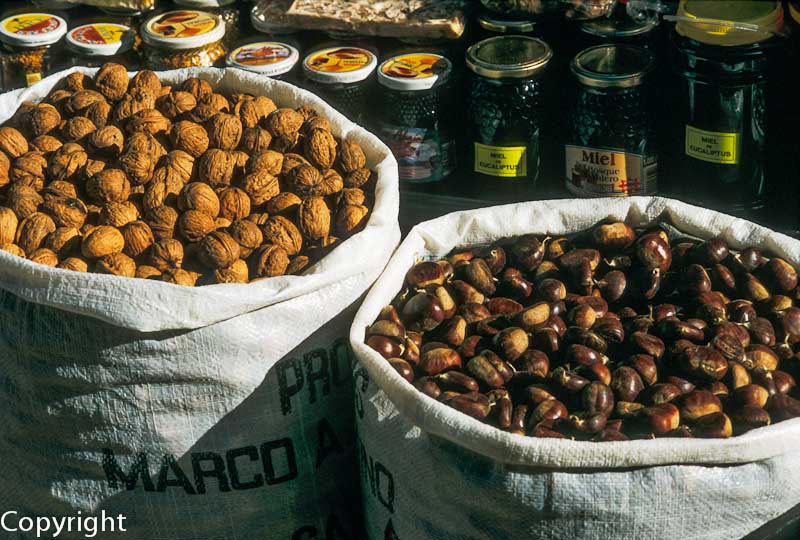 Local nuts and honey for sale in La Alberca, Sierra de Gata (Las Hurdes)