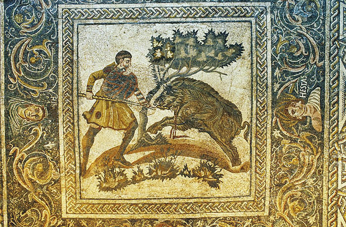 Roman mosaic, Merida, Extremadura