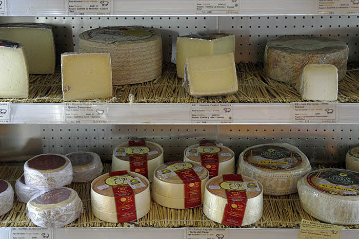 Cheeses on display at Poncelet