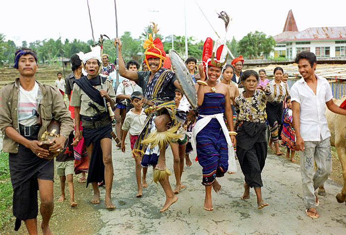 Harvest festival procession, Sumba