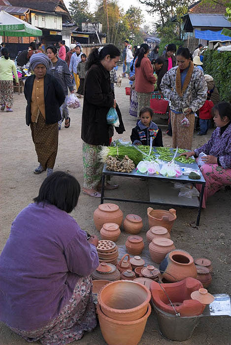 A morning market near Harry's Guesthouse