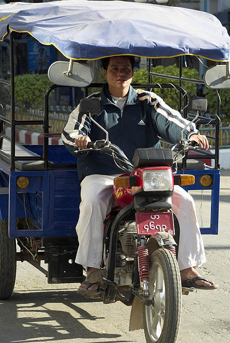 Burma/Myanmar: Three-wheeled transport, Tachileik