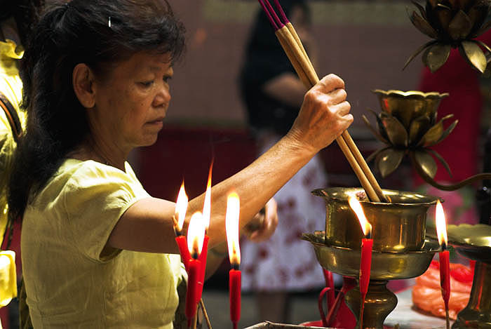 Worshippers at Chinese New Year