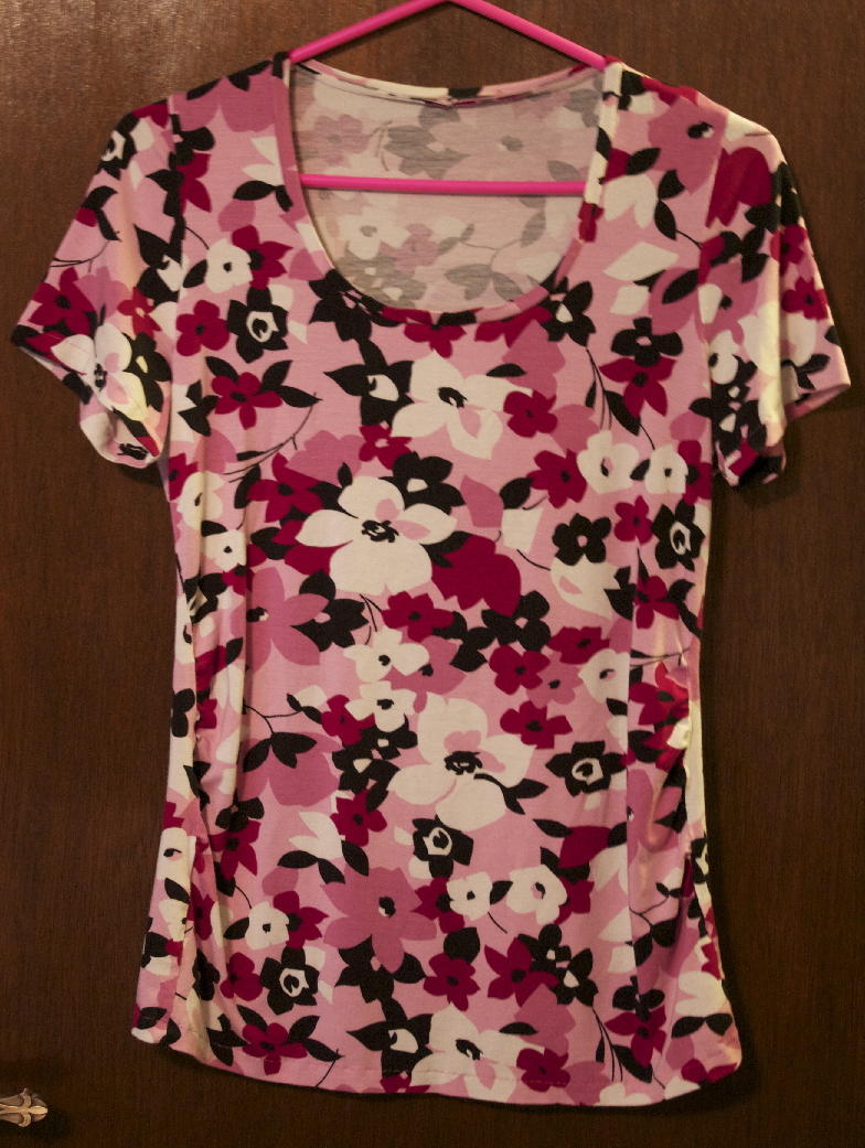 Ann T-Top made from floral rayon jersey
