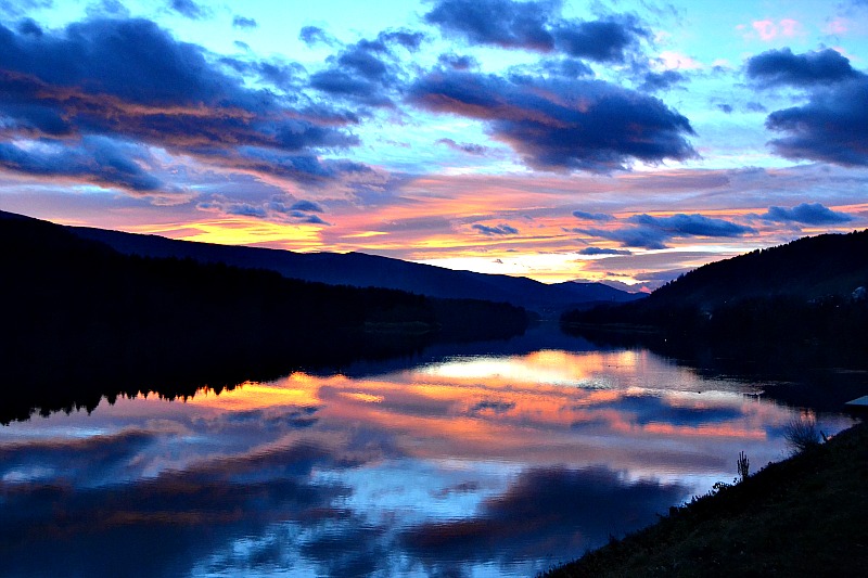 Sunset and reflection