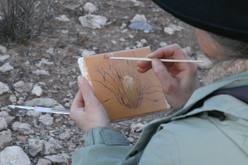 A warm underpainting, and the image roughed out on it.