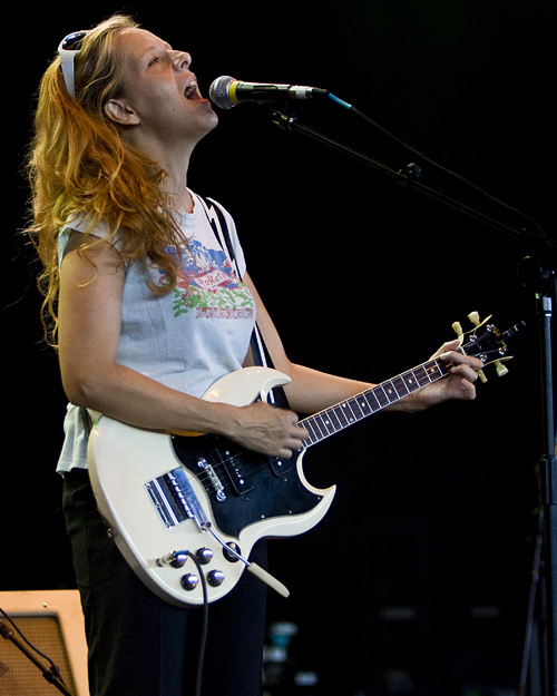 Neko Case on guitar