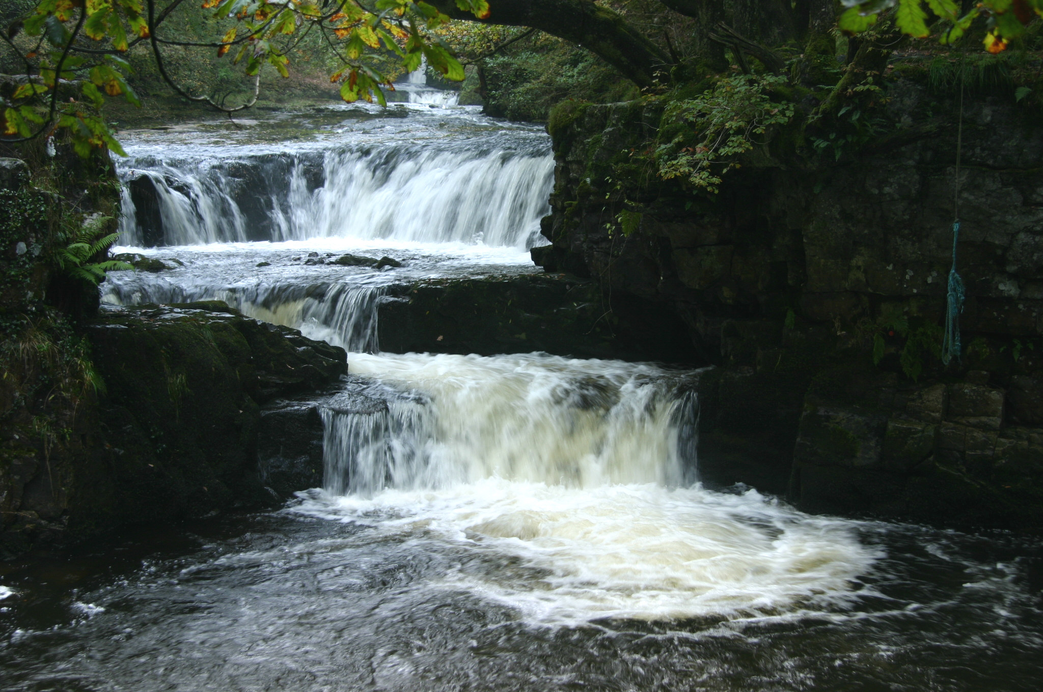 The waterfall hike in Wales.