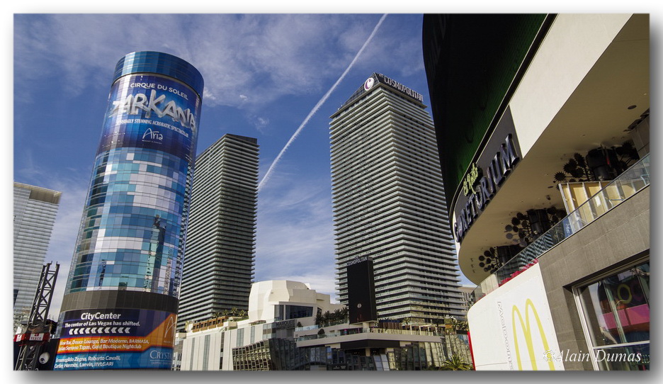 The Aria Tower with the Continental in the background.