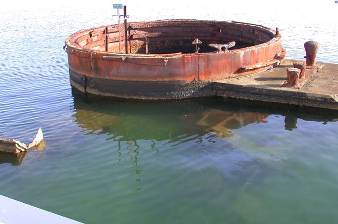 A Portion of the Arizona that extends above water