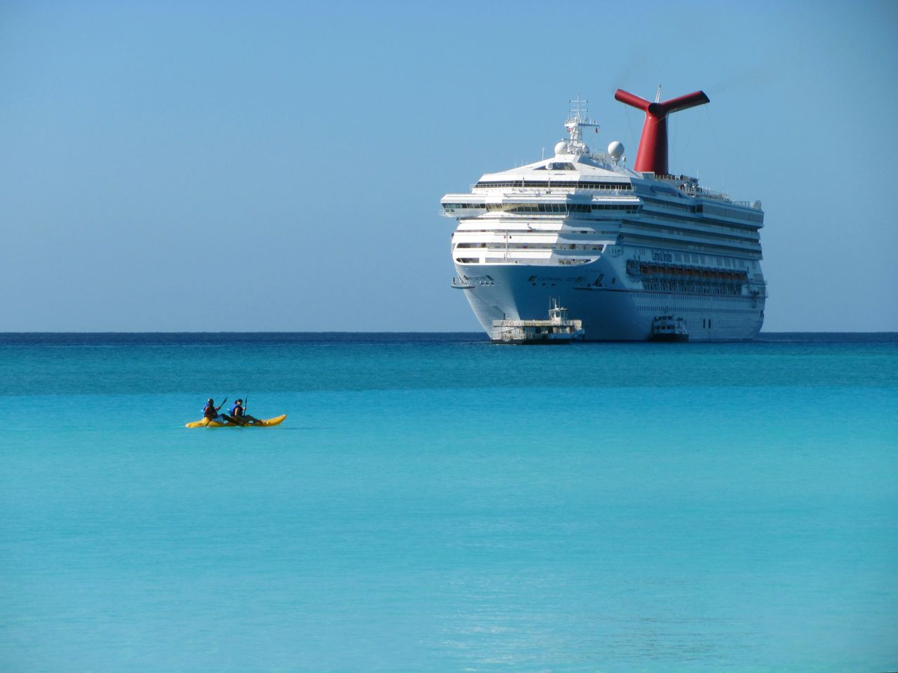 Carnival Destiny Anchored at Half Moon Cay