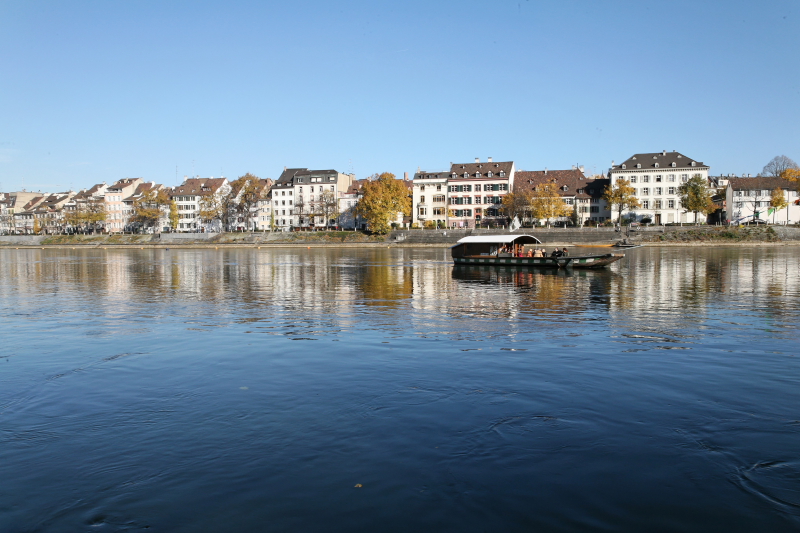 View over the rhine river to little Basel