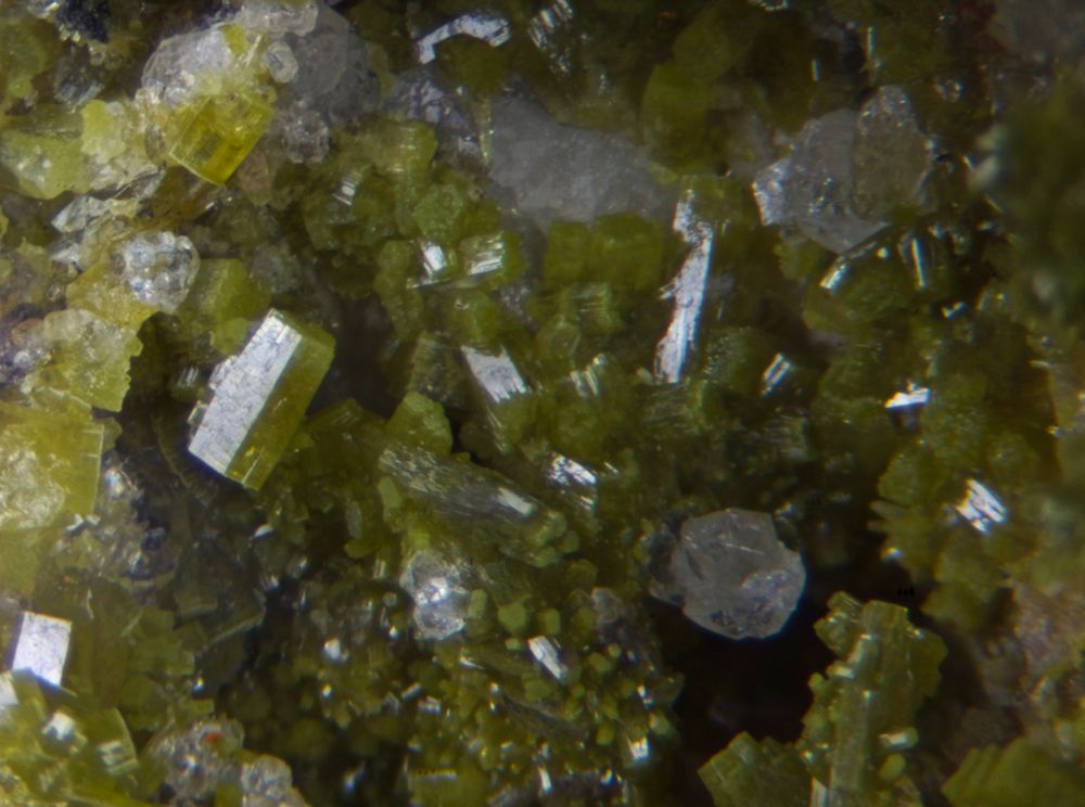 Pyromorphite,  Saddleback Old Mine, Glenderamackin Valley, Mungrisdale, Cumbria.