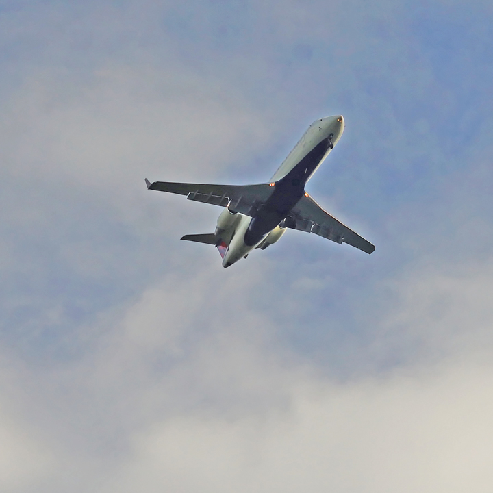 JET AIRCRAFT, ON THE WAY TO LANDING AT THE ASHEVILLE, NORTH CAROLINA AIRPORT
