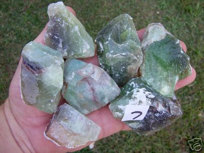 48. Fast shipper, supremetroll on ebay sent 4 pieces of this Esmerelda Green Calcite + a piece of orange calcite, all freebies!