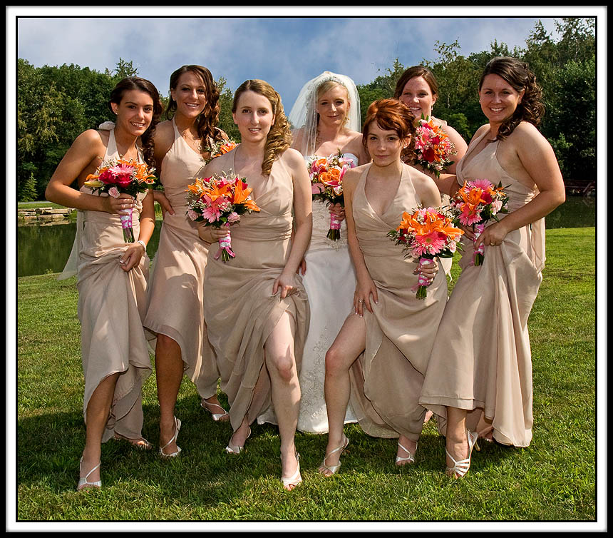 The Gals Present their Flowers and Legs Too.