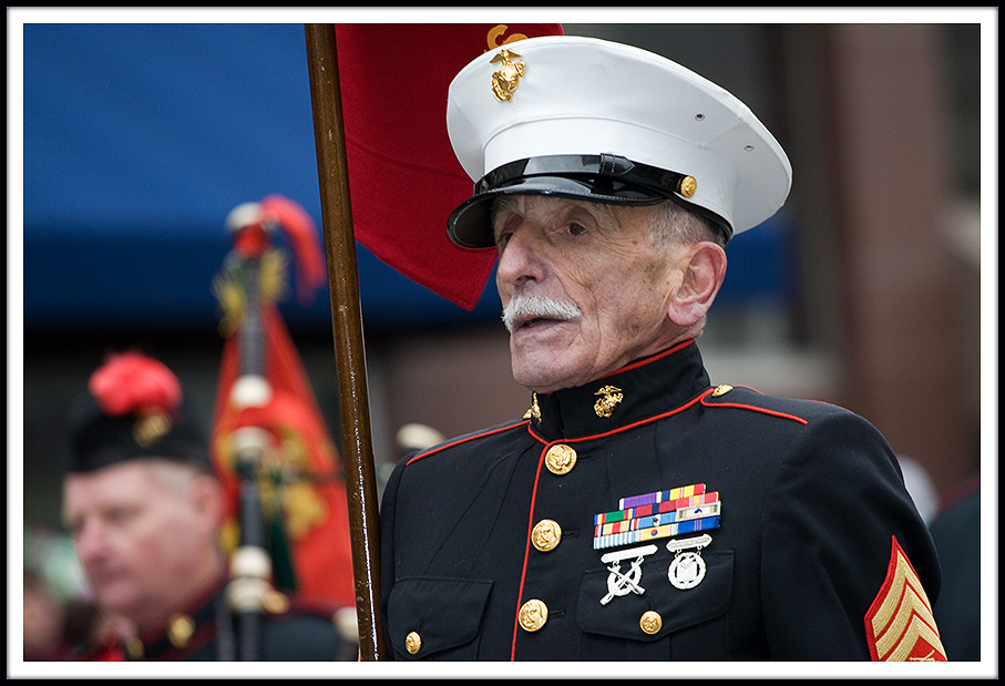 Korean War Marine at the Scranton St. Patricks Day Parade.