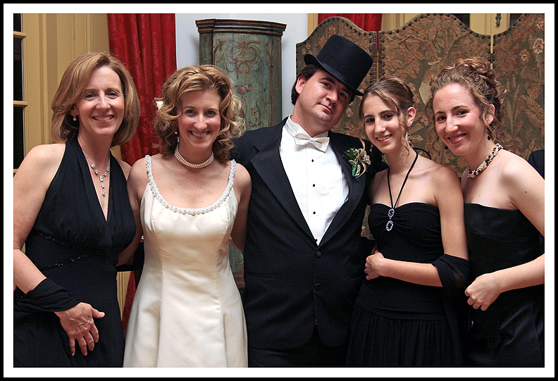 A Wedding Portrait of Groom, the Bride, Her Sister and Sisters Daughters