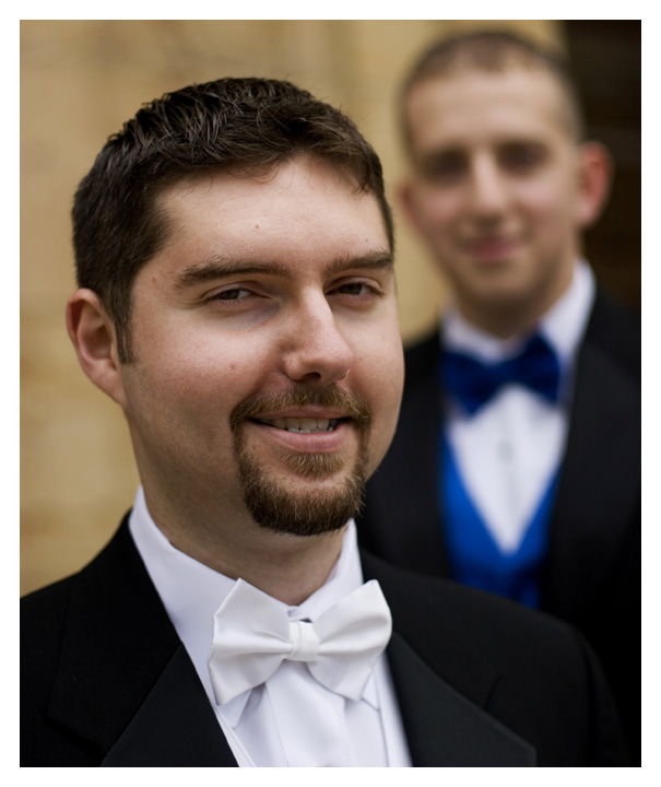 Alex with a Vision of the Best Man in the Bokeh