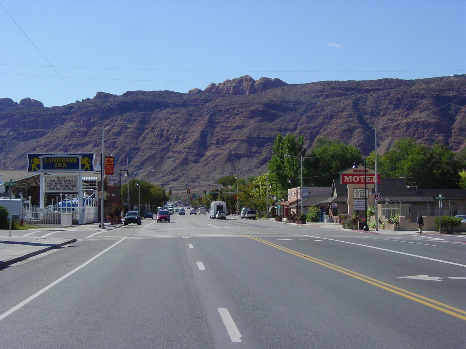 Looking south down main street through Moab,Utah