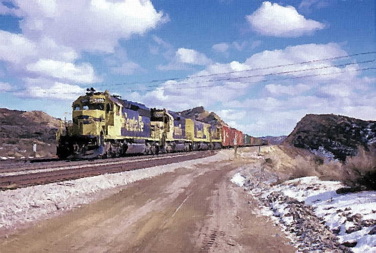 Santa Fe Blue and Yellow through Cajon Summit