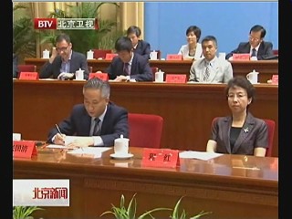 VIP attendees on stage in the Gr Hall of the People