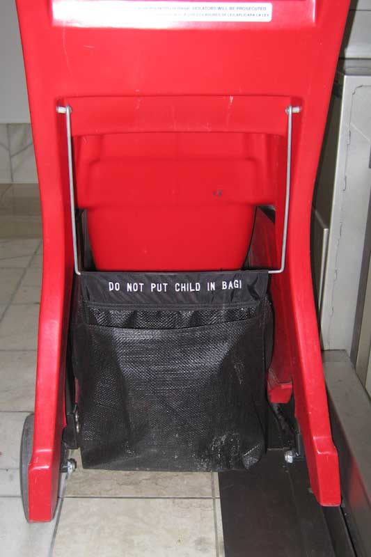 On the back of a stroller in Lenox Mall, Atlanta.