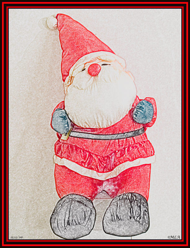 15 december: Santa in coloured pencil