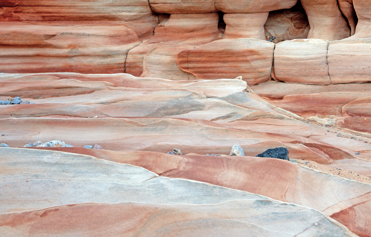 Pink Canyon floor and wall,  Valley of Fire, NV