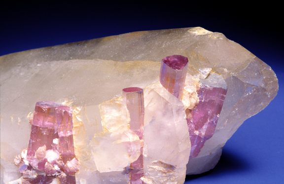 (MN7) Tourmaline, var. rubellite and quartz, Stewart Mine, Pala. CA