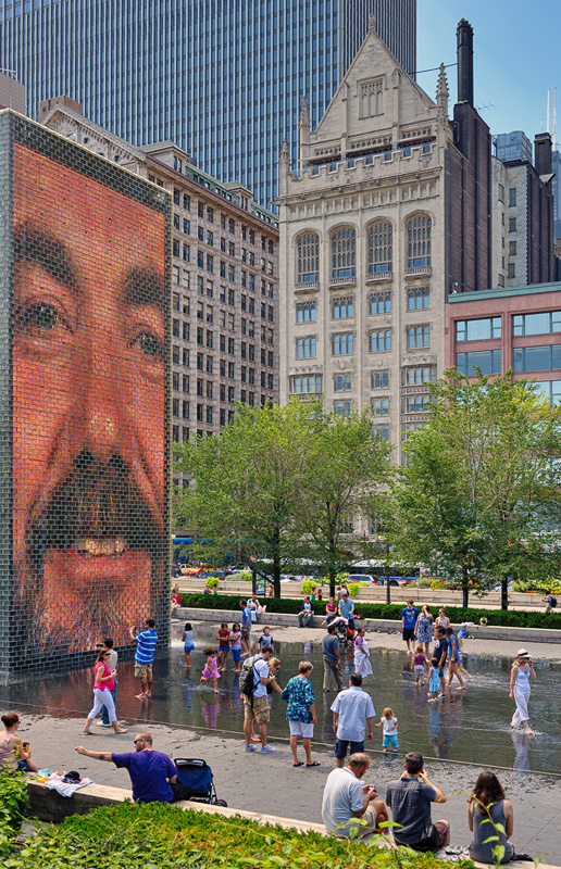 At Crown Fountain